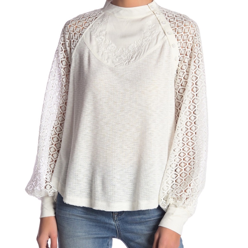 Free People Sweetest Thing Ivory Blouse - Picture 3 of 5
